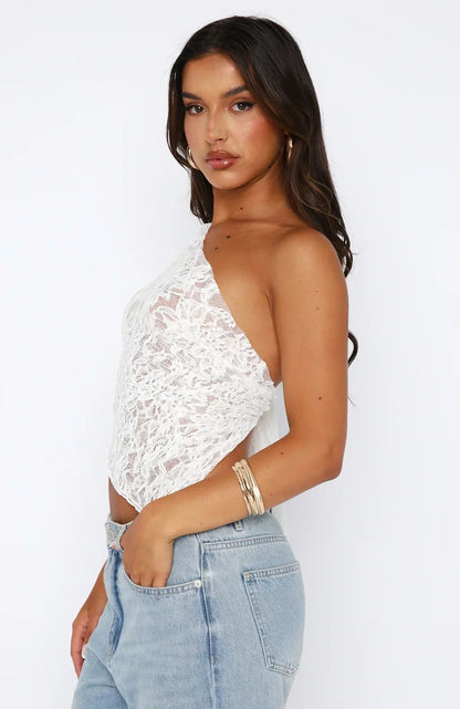 Courtney | Asymmetrical Lace Summer Top