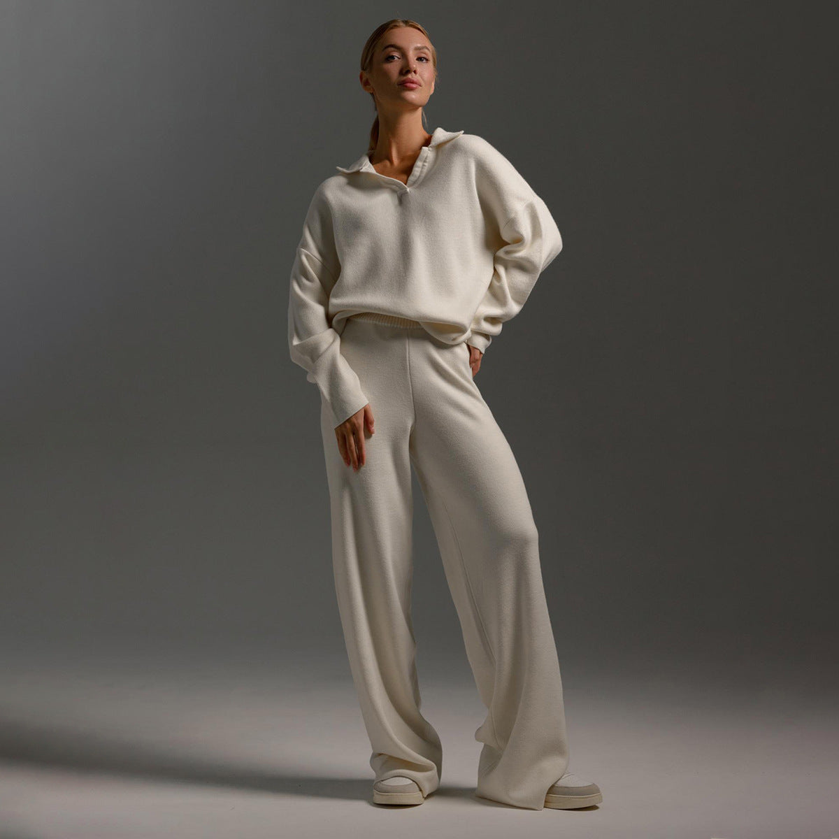 cecilia | collared relaxed lounge set beige