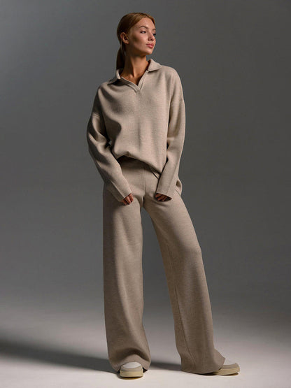 cecilia | collared relaxed lounge set khaki