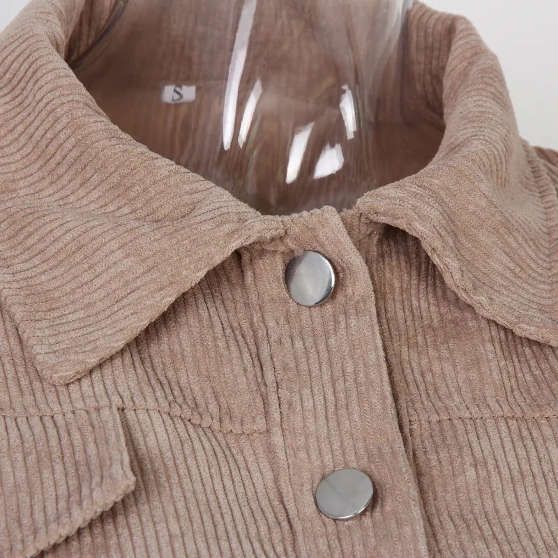 daisy | corduroy cropped bomber jacket with lantern sleeves