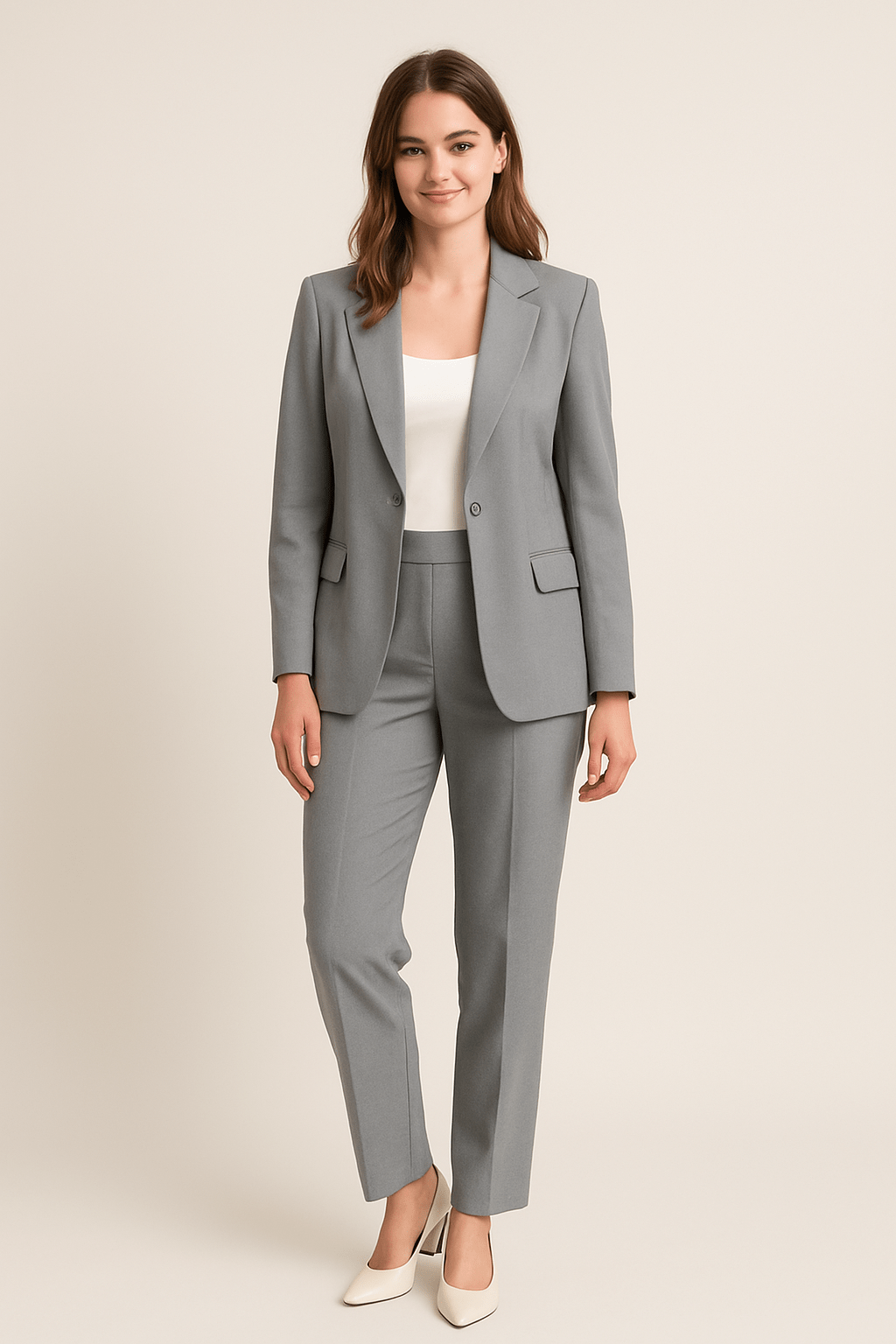 phoebe | tailored blazer and trouser set grey
