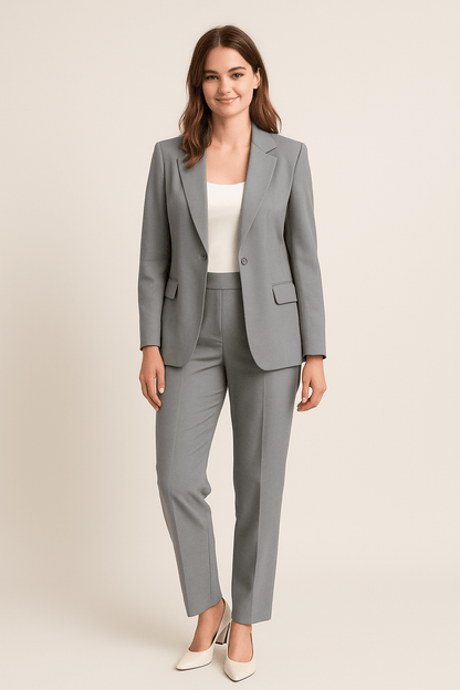 phoebe | tailored blazer and trouser set grey