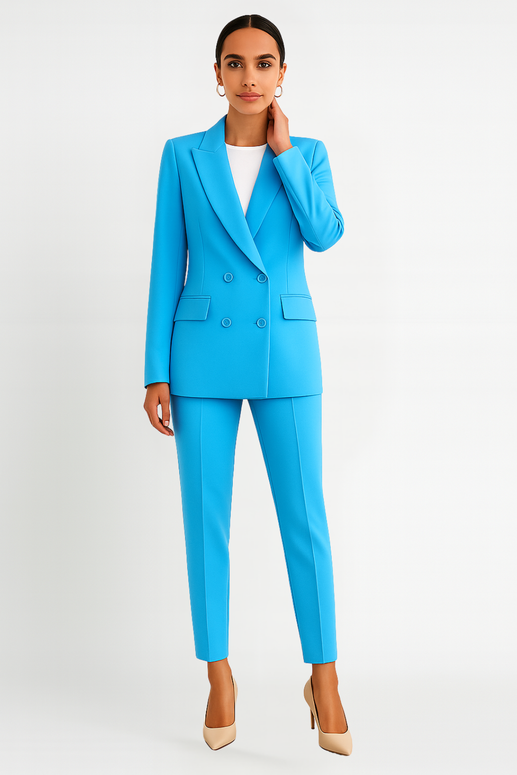 ophelia | tailored blazer and trousers set sky blue