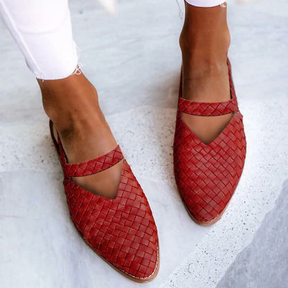 daisy | strappy flat sandals red