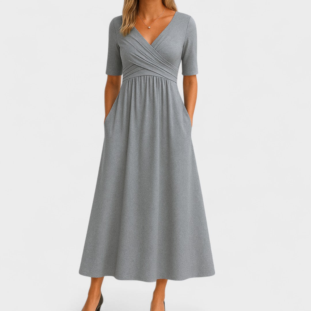Nicole | Maxi Dress with V-Neck and Half Sleeves
