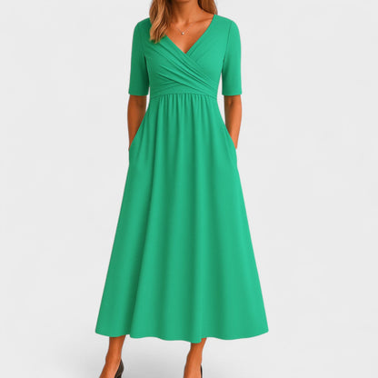 Nicole | Maxi Dress with V-Neck and Half Sleeves