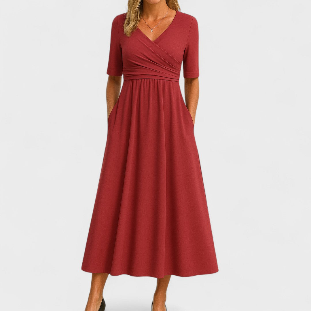 Nicole | Maxi Dress with V-Neck and Half Sleeves
