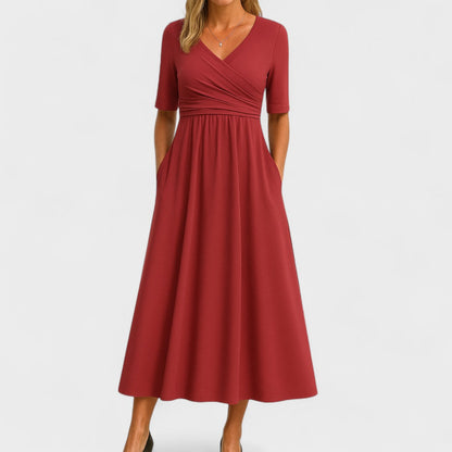 Nicole | Maxi Dress with V-Neck and Half Sleeves