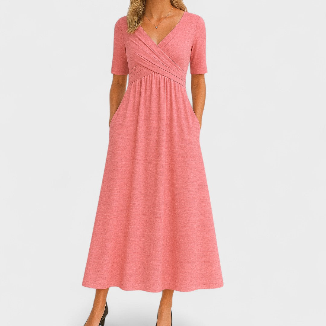 Nicole | Maxi Dress with V-Neck and Half Sleeves