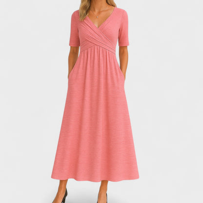 Nicole | Maxi Dress with V-Neck and Half Sleeves