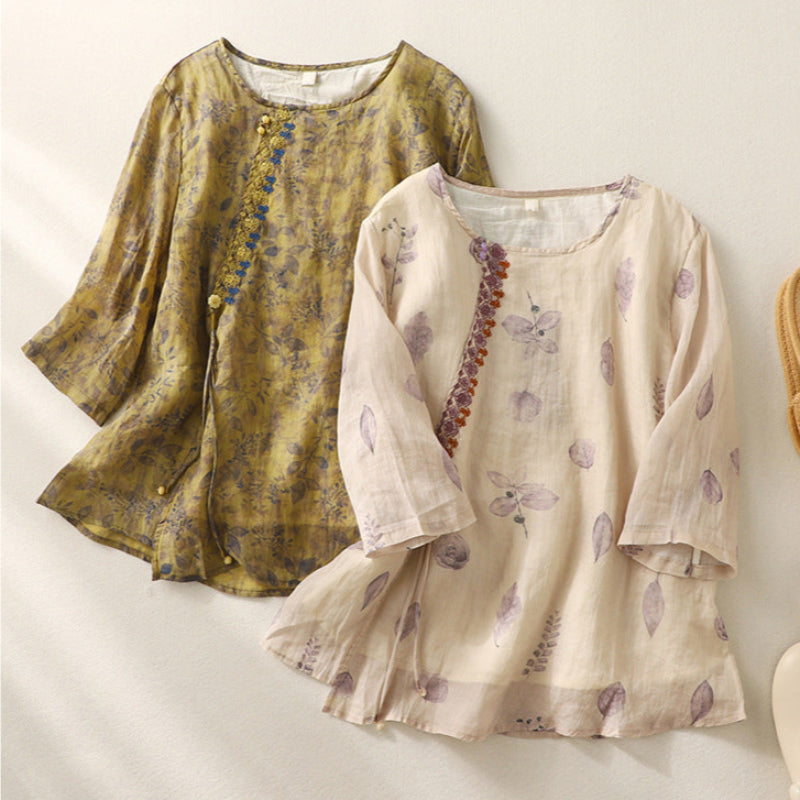 verdant | floral relaxed blouse