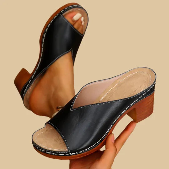 daisy | chunky high heel sandals with arch support