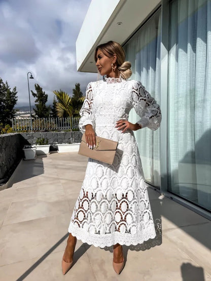 rosalind | long sleeve evening dress white
