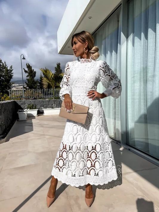 rosalind | long sleeve evening dress white