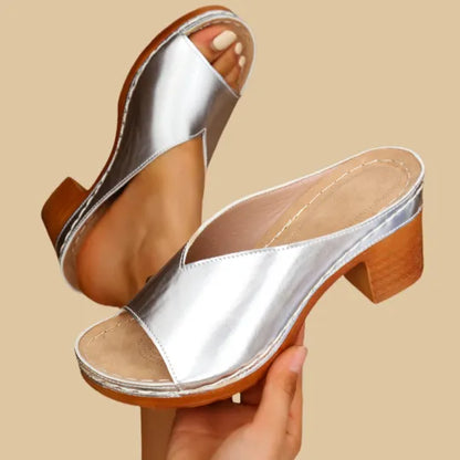 daisy | chunky high heel sandals with arch support