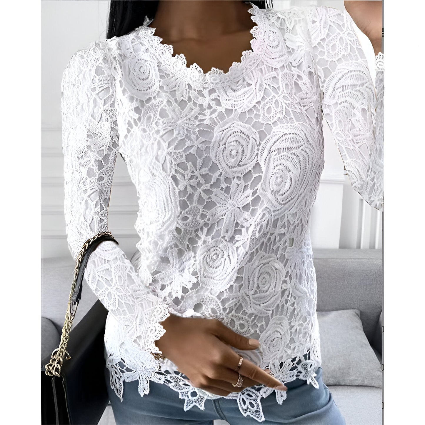 Clarisse | Lace Blouse with Long Sleeves