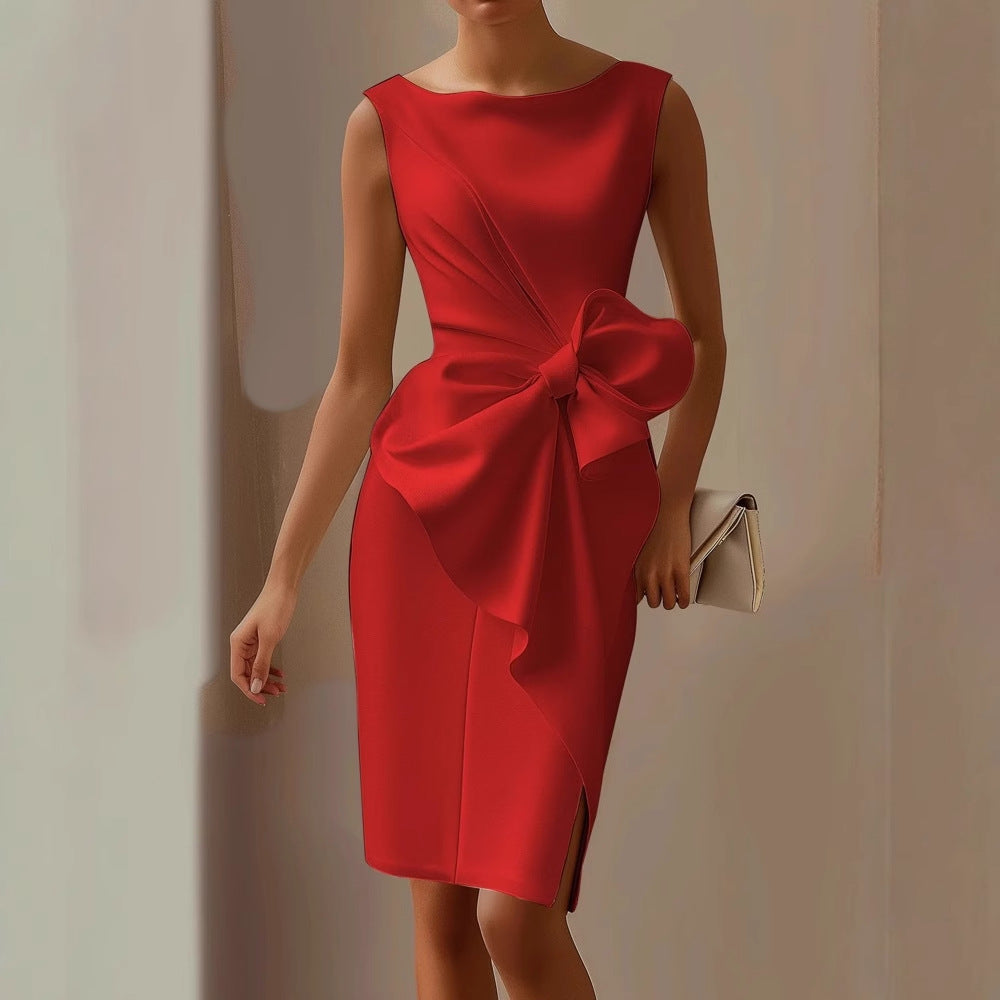 isolde | oversized bow sleeveless dress