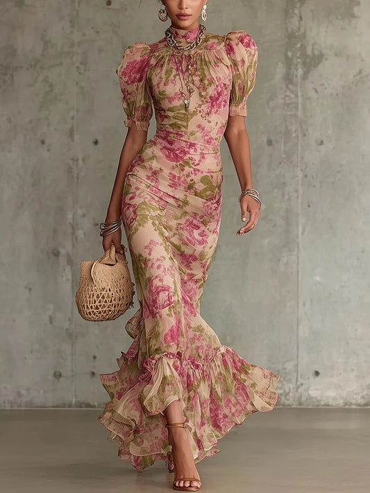 daisy | floral puff sleeve maxi dress