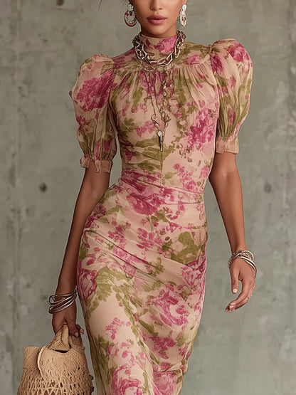 daisy | floral puff sleeve maxi dress