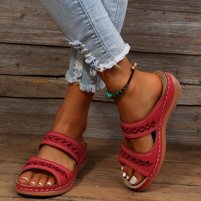 daisy | orthopedic comfort sandals red