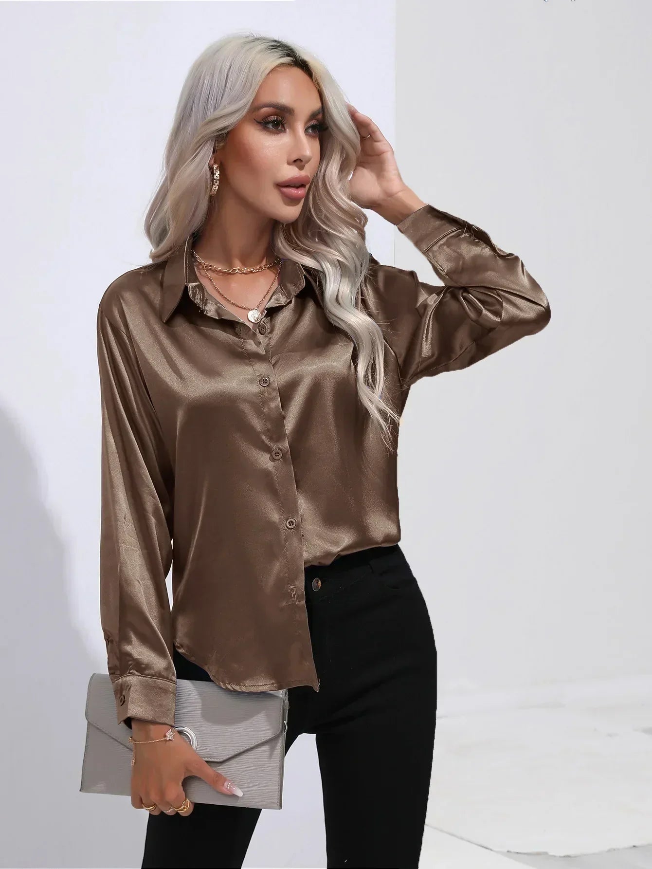 Annie | Elegant Satin Blouse for Refined Workwear