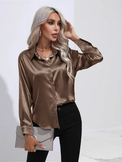 Annie | Elegant Satin Blouse for Refined Workwear
