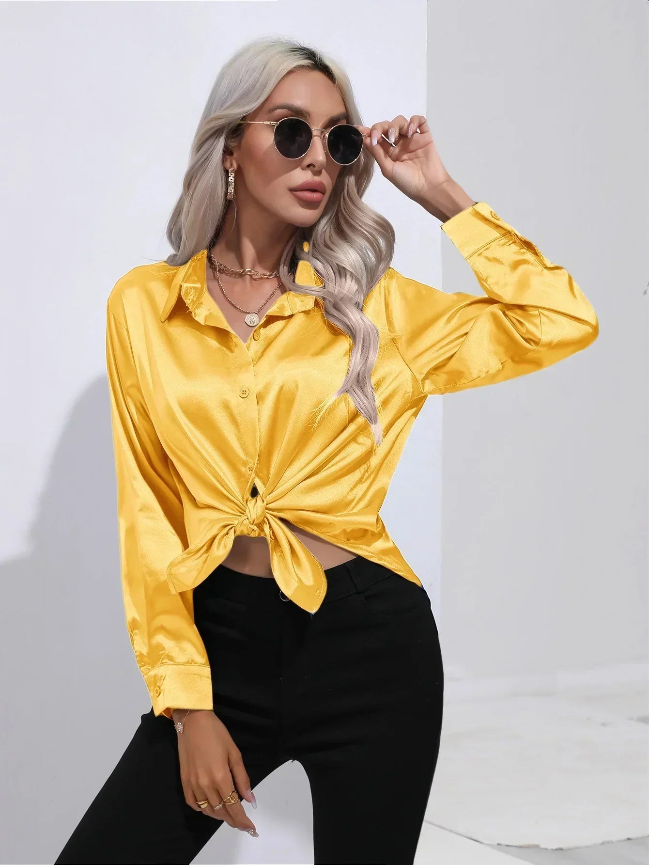 Annie | Elegant Satin Blouse for Refined Workwear