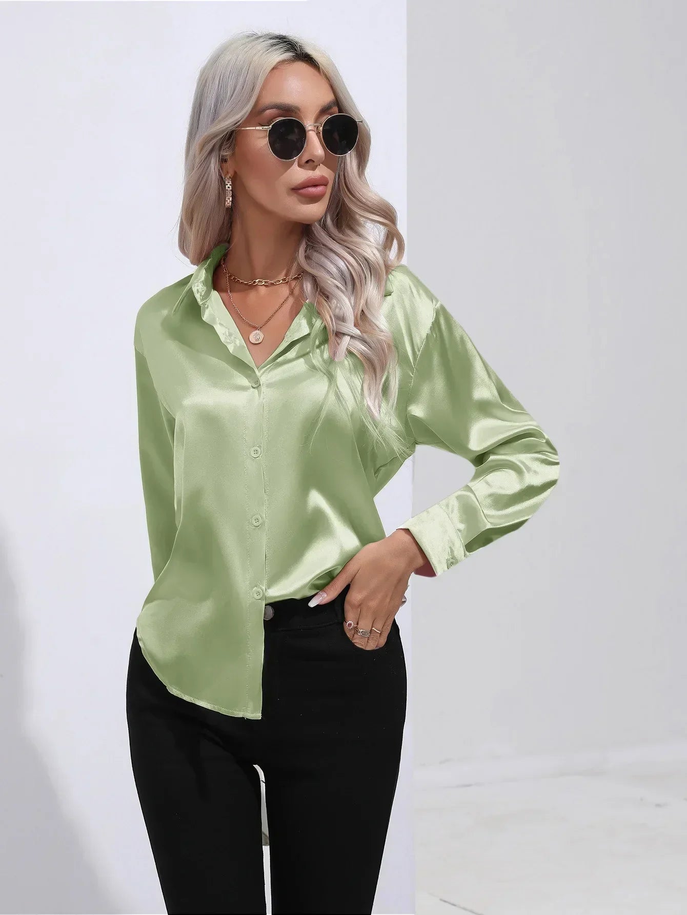 Annie | Elegant Satin Blouse for Refined Workwear