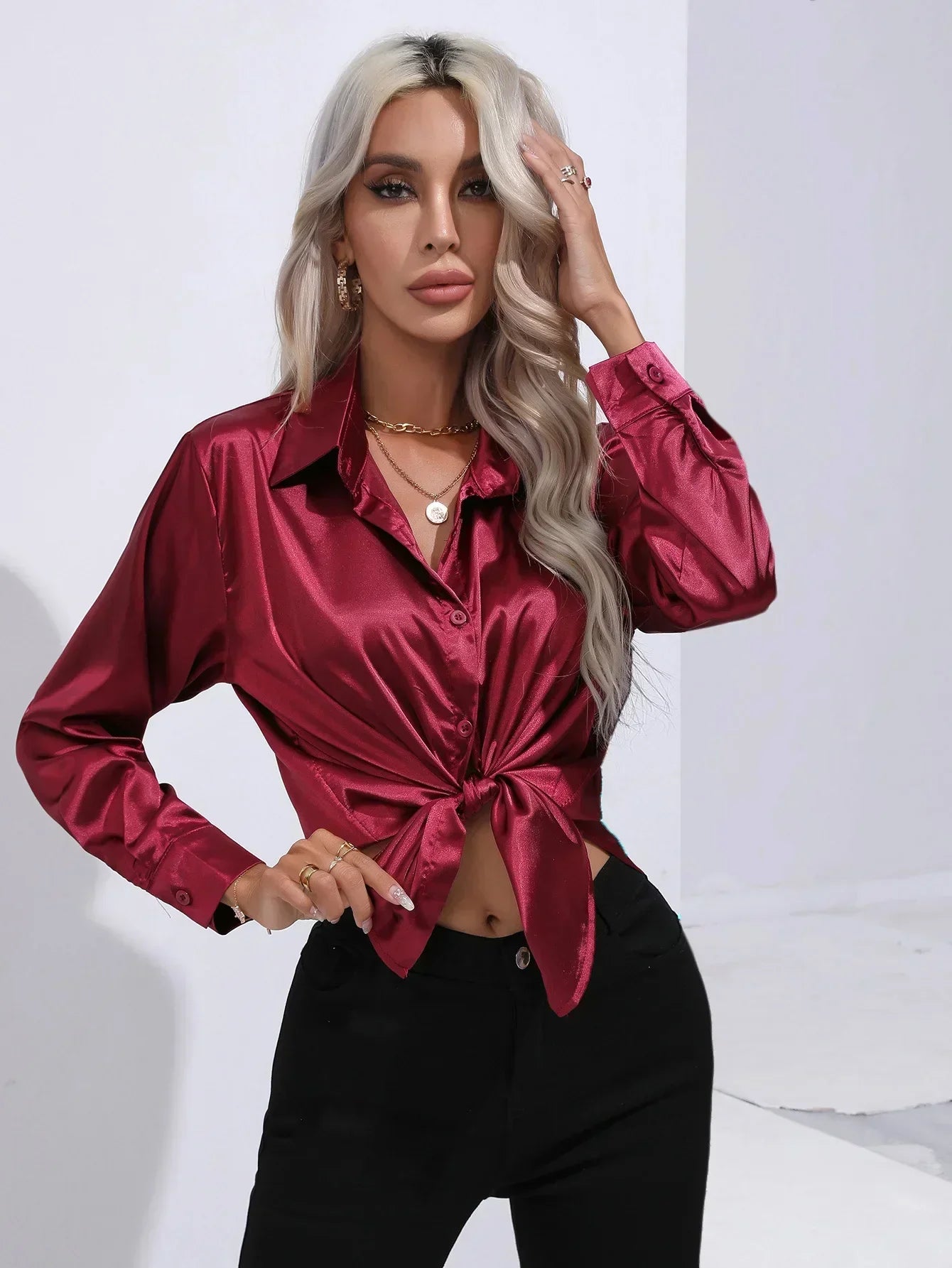 Annie | Elegant Satin Blouse for Refined Workwear