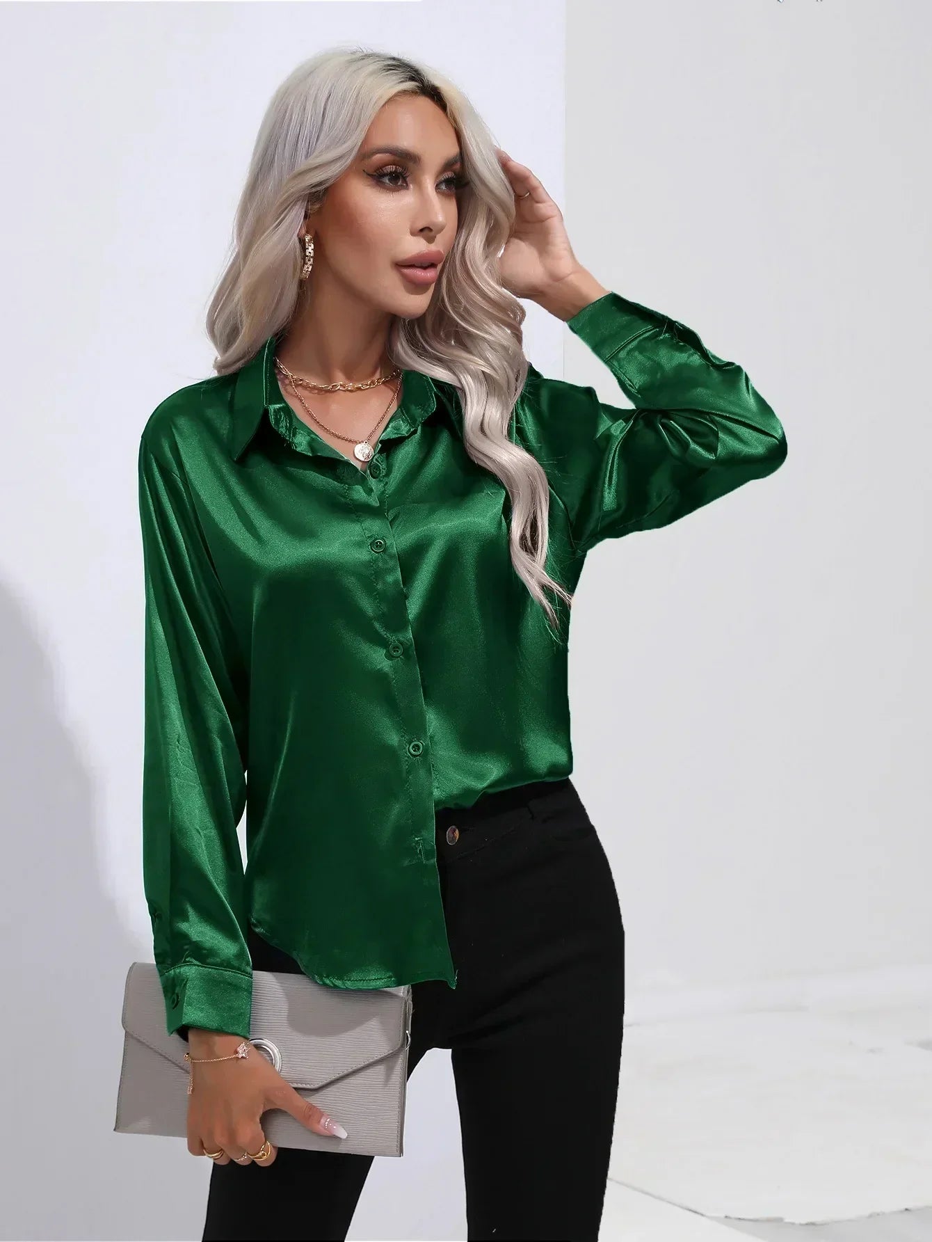 Annie | Elegant Satin Blouse for Refined Workwear
