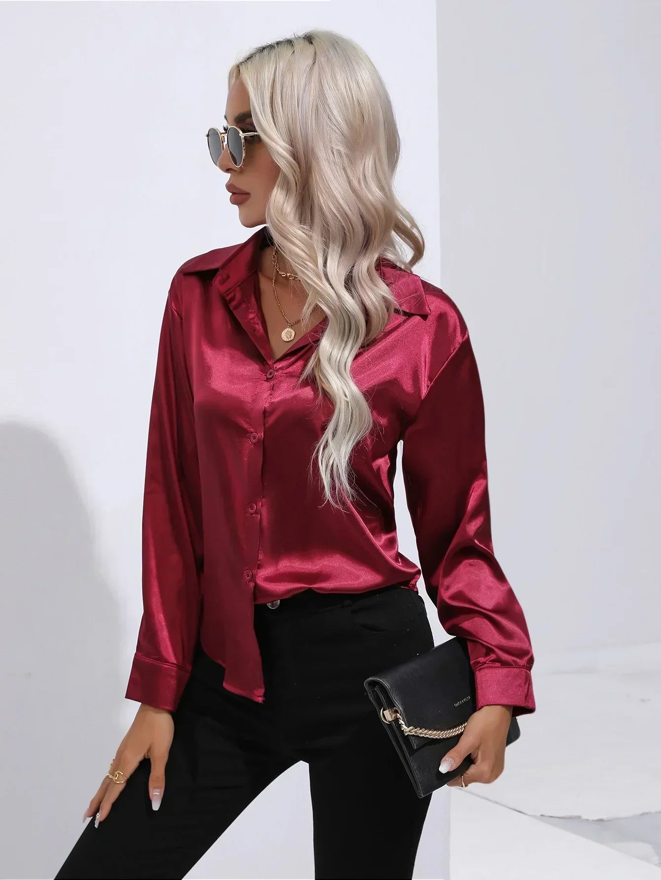 Annie | Elegant Satin Blouse for Refined Workwear