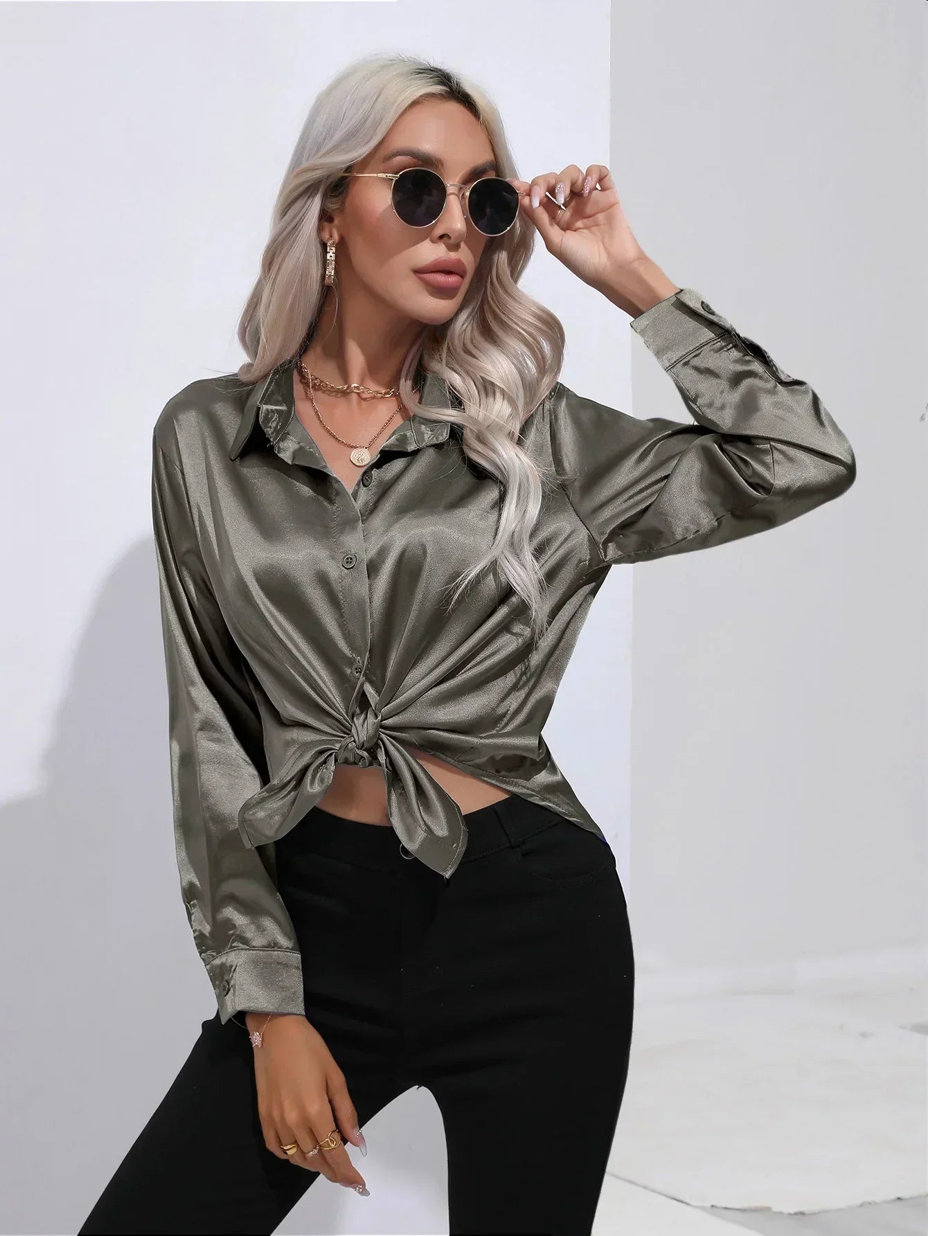 Annie | Elegant Satin Blouse for Refined Workwear