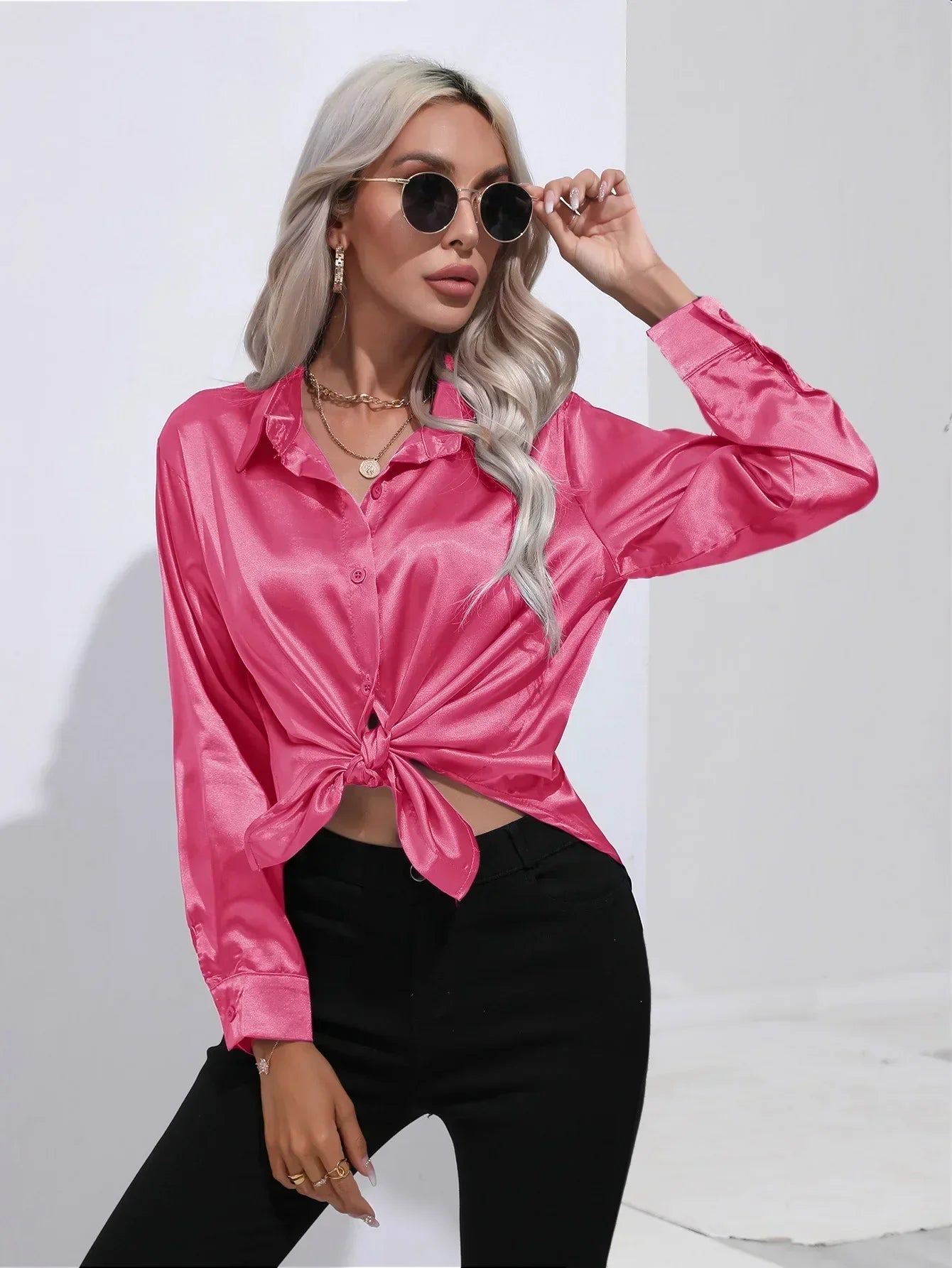 Annie | Elegant Satin Blouse for Refined Workwear