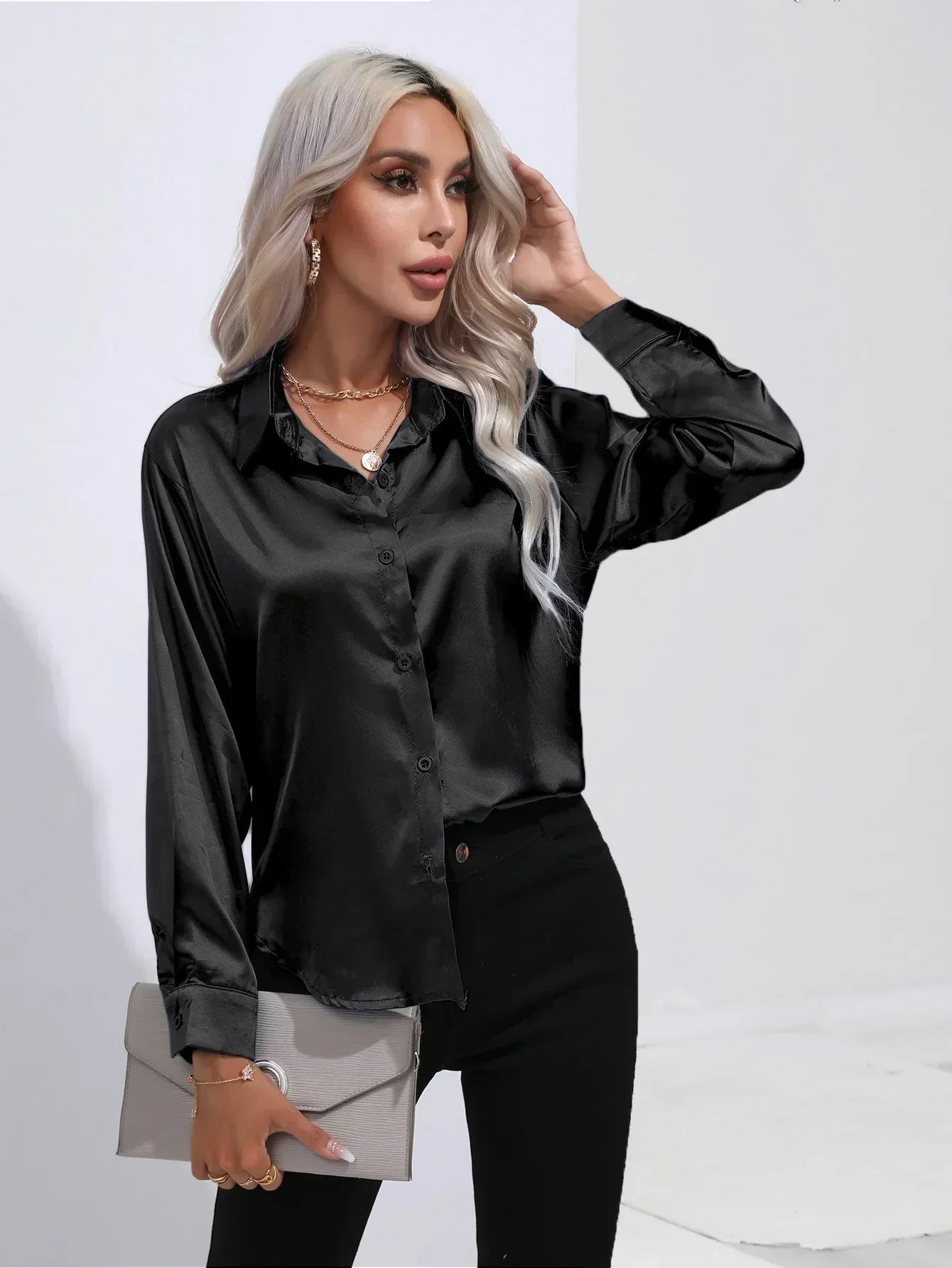 Annie | Elegant Satin Blouse for Refined Workwear