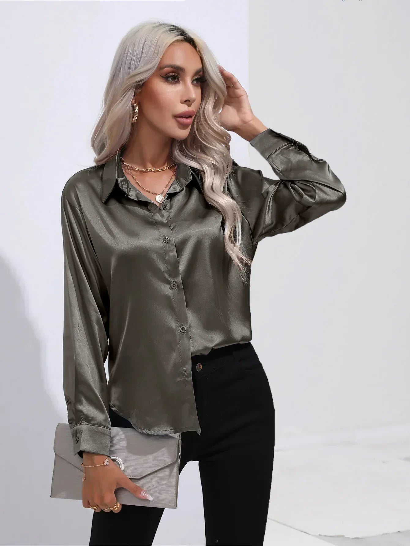 Annie | Elegant Satin Blouse for Refined Workwear