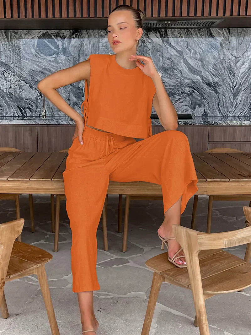 daisy | relaxed two-piece set orange
