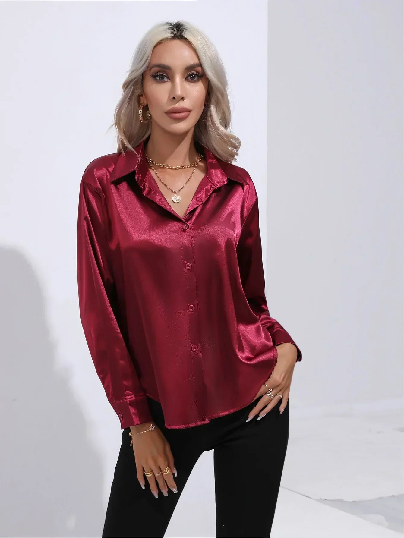 Annie | Elegant Satin Blouse for Refined Workwear