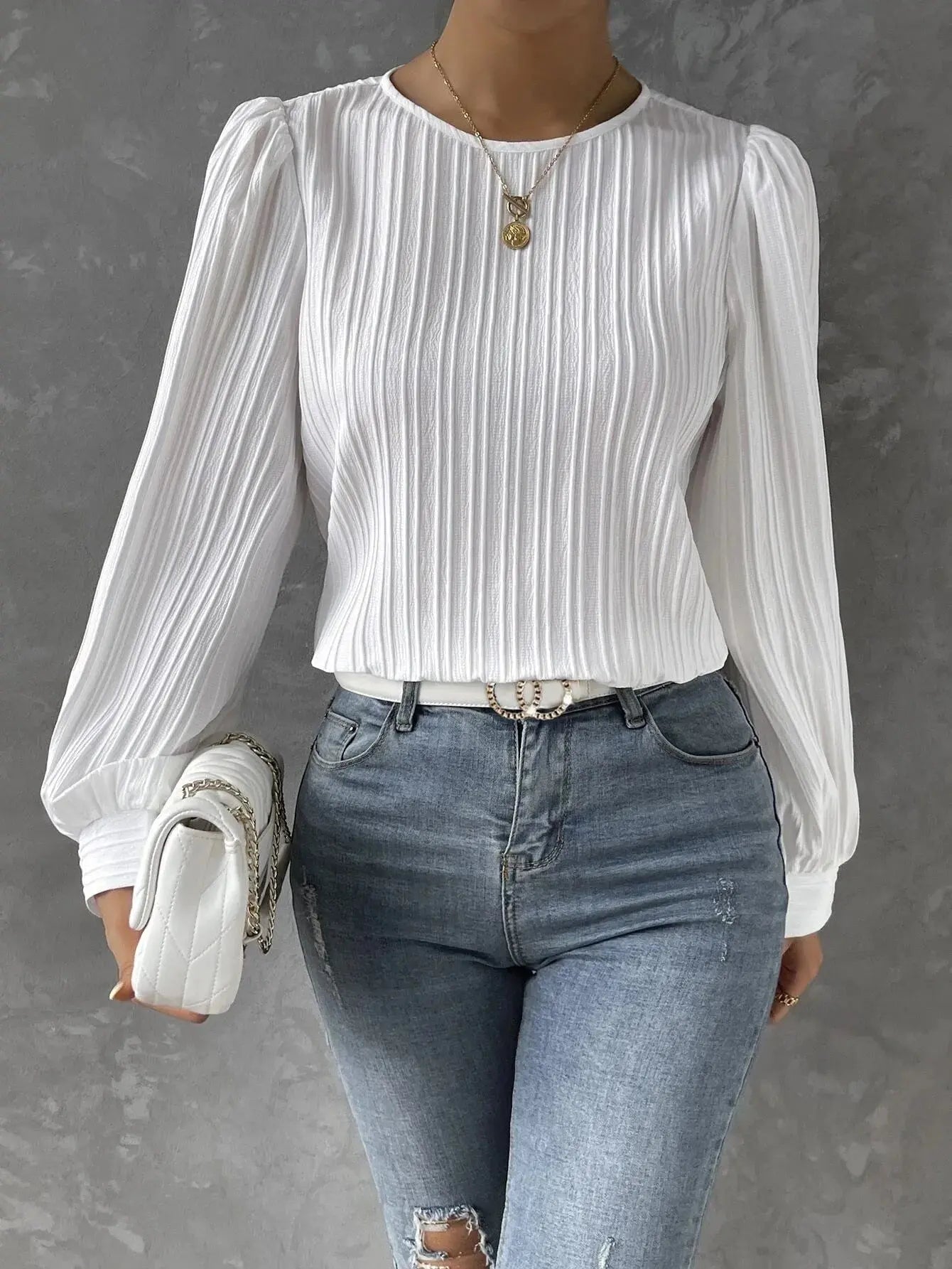 emma | timeless elegant blouse white