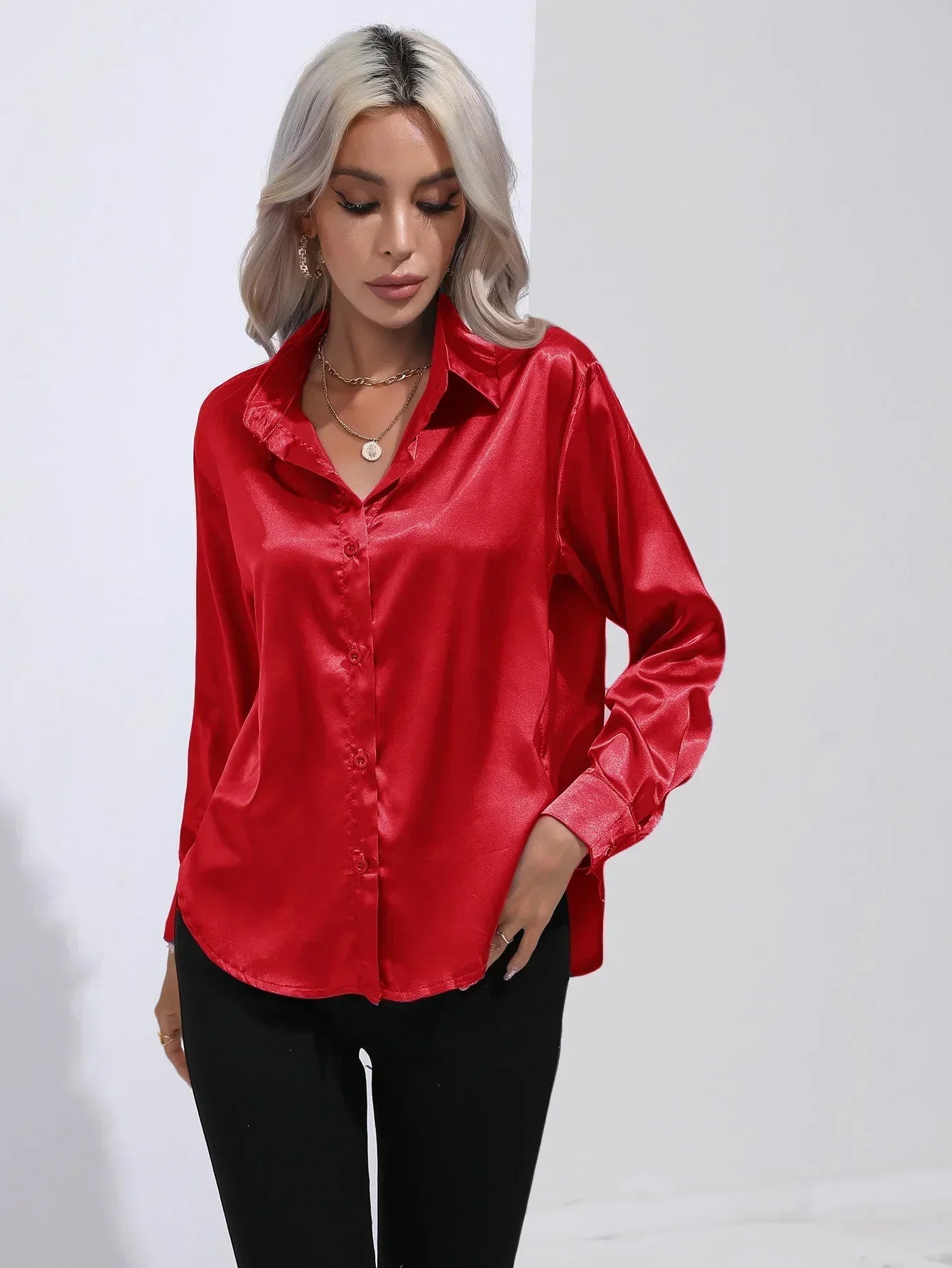 Annie | Elegant Satin Blouse for Refined Workwear