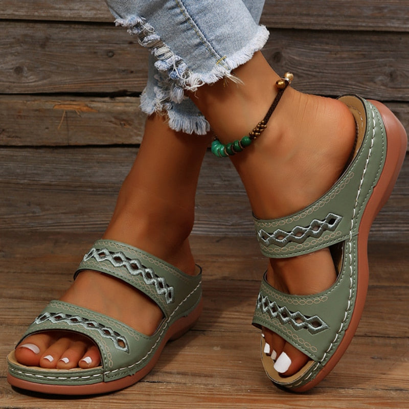 daisy | orthopedic comfort sandals green