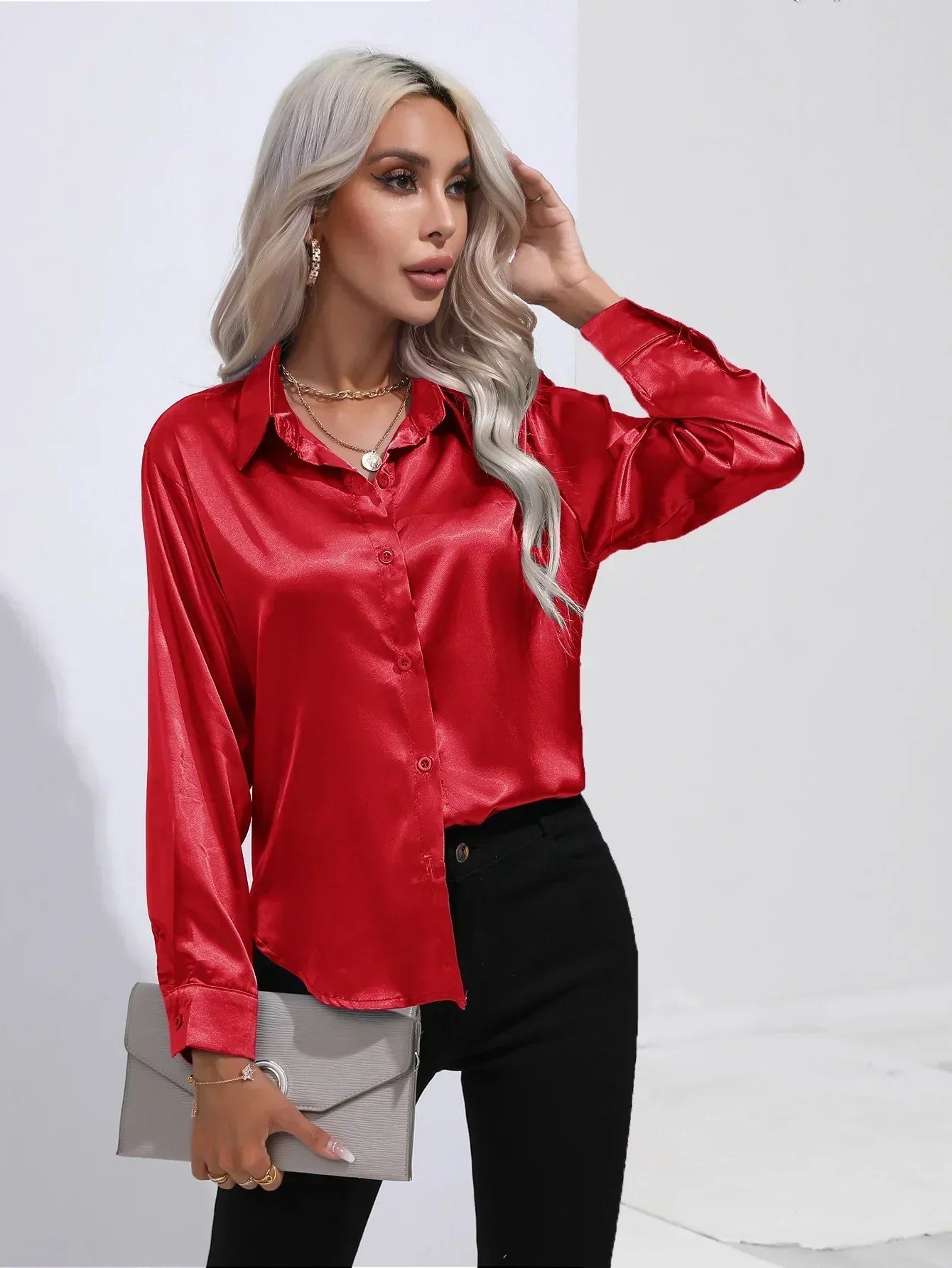 Annie | Elegant Satin Blouse for Refined Workwear