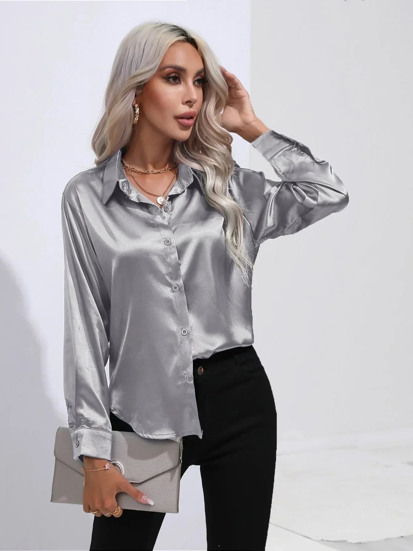 Annie | Elegant Satin Blouse for Refined Workwear