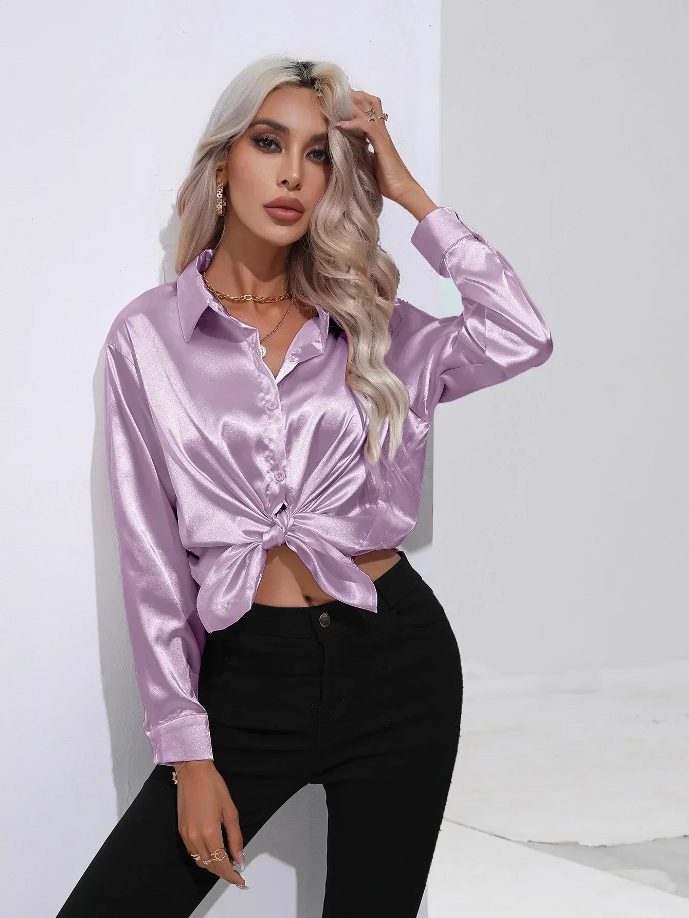 Annie | Elegant Satin Blouse for Refined Workwear