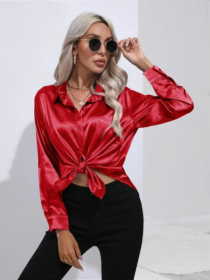 Annie | Elegant Satin Blouse for Refined Workwear