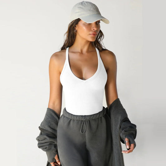Lauren | Racerback Tank Top in White