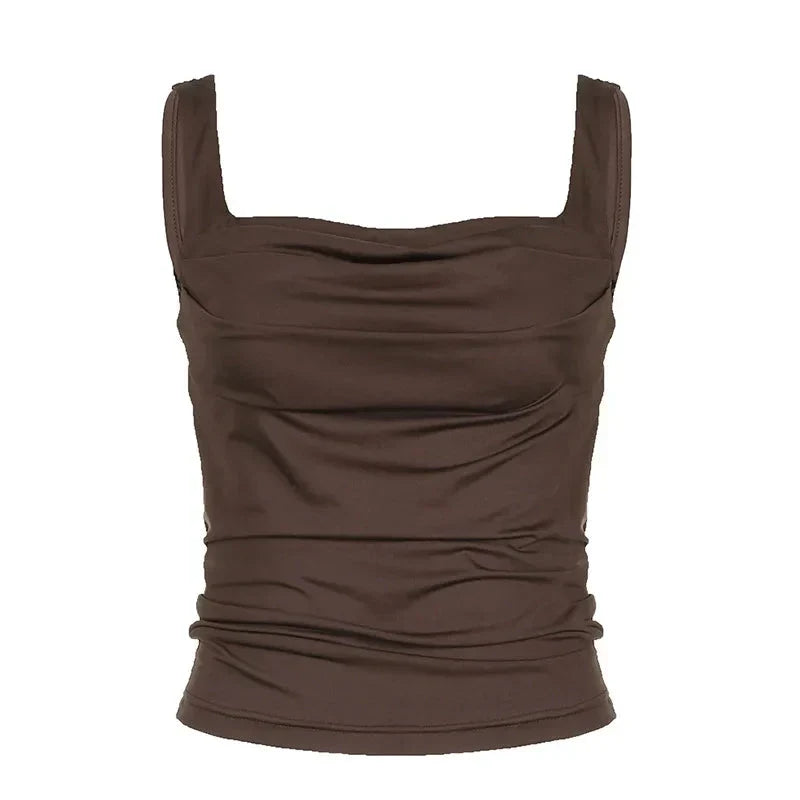 Kayleigh | Ruched Brown Top