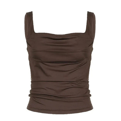 Kayleigh | Ruched Brown Top