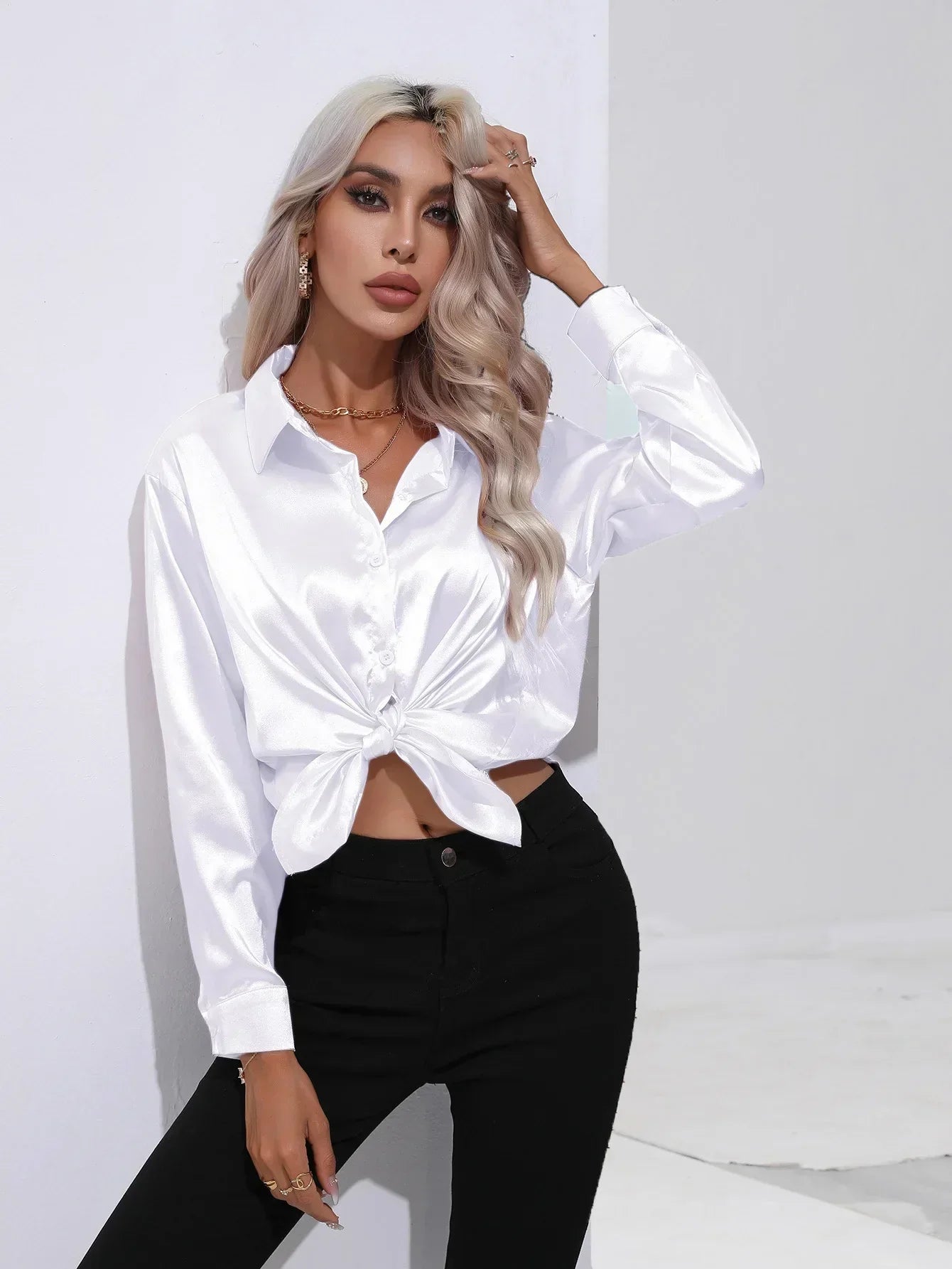 Annie | Elegant Satin Blouse for Refined Workwear