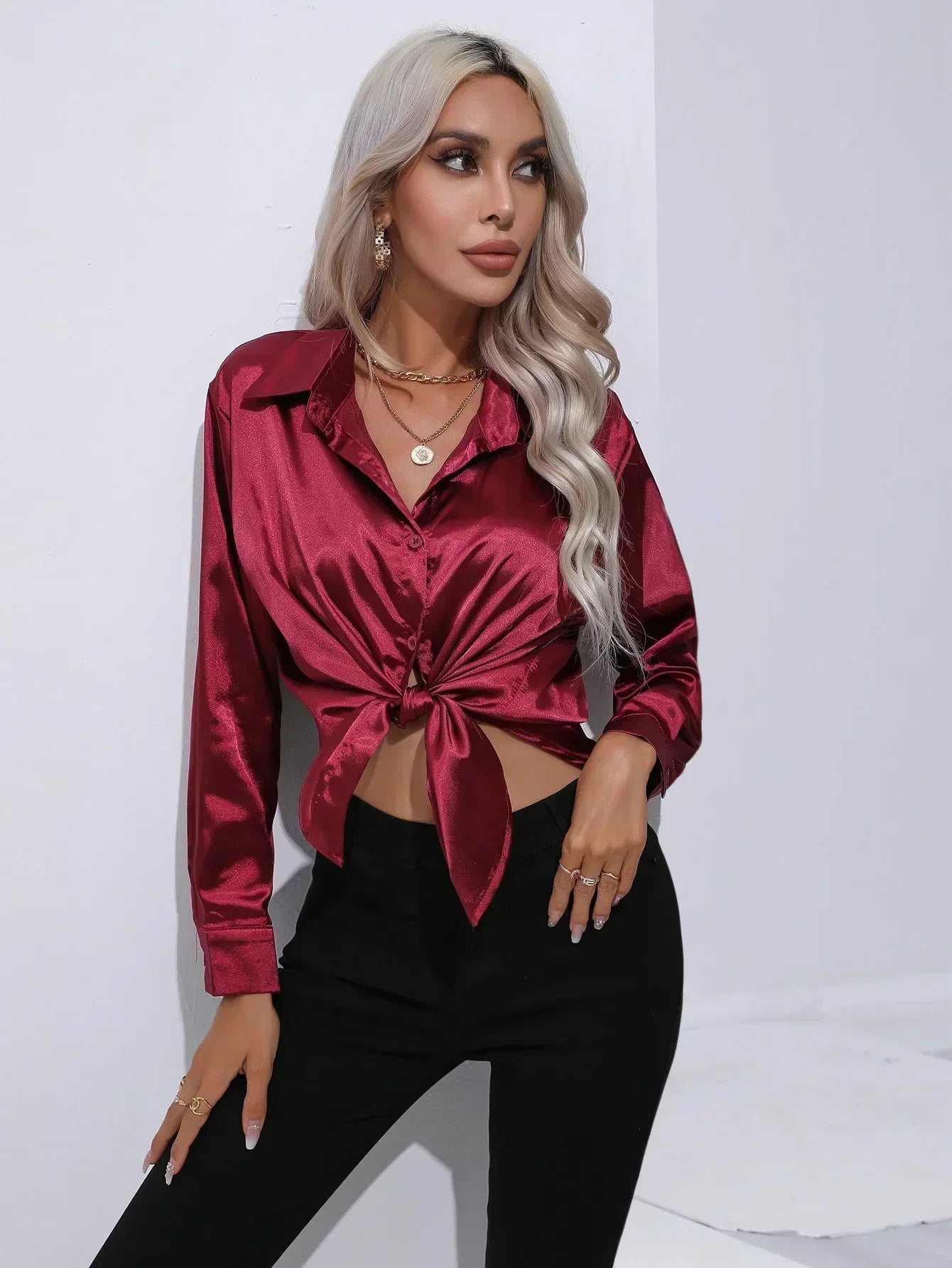 Annie | Elegant Satin Blouse for Refined Workwear