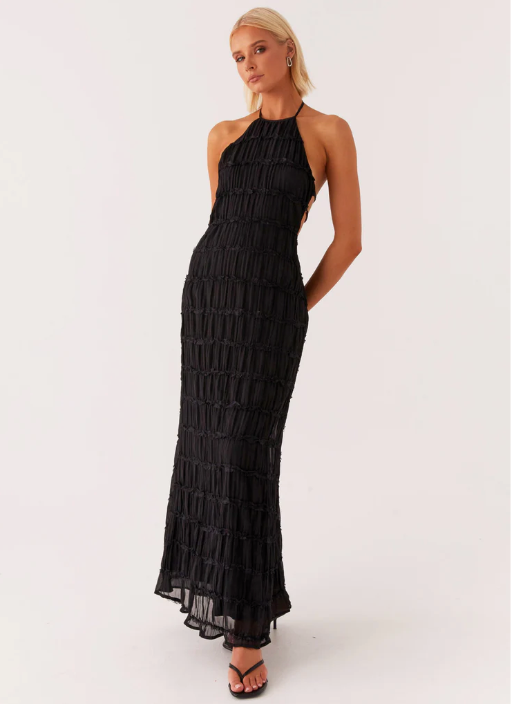 daisy | halter maxi dress black
